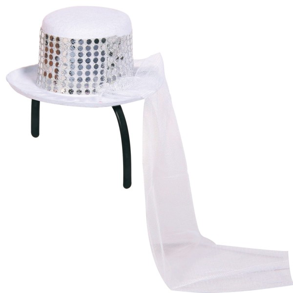 Mini Hochzeitshut mit Pailletten