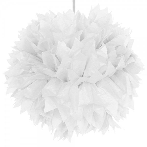 Weißer Dekoball Pompon 30cm