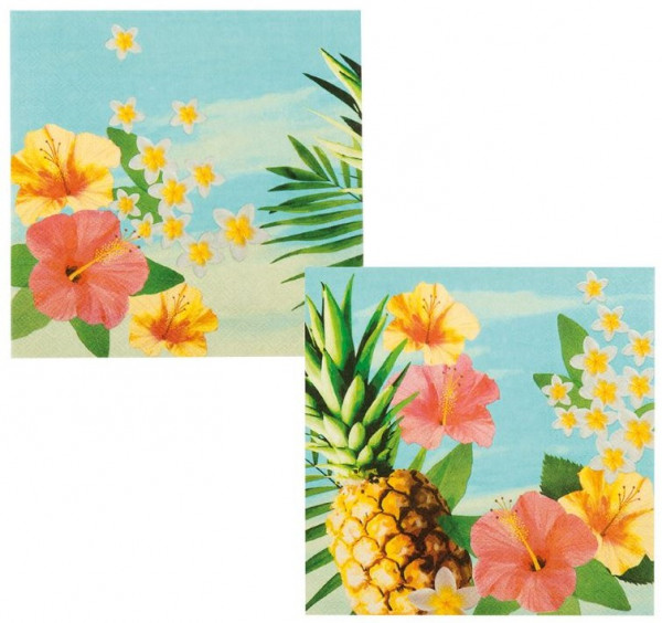12 Bunte Hawaii Servietten 33cm