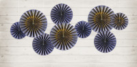 4 blaue Partynacht Papierrosetten