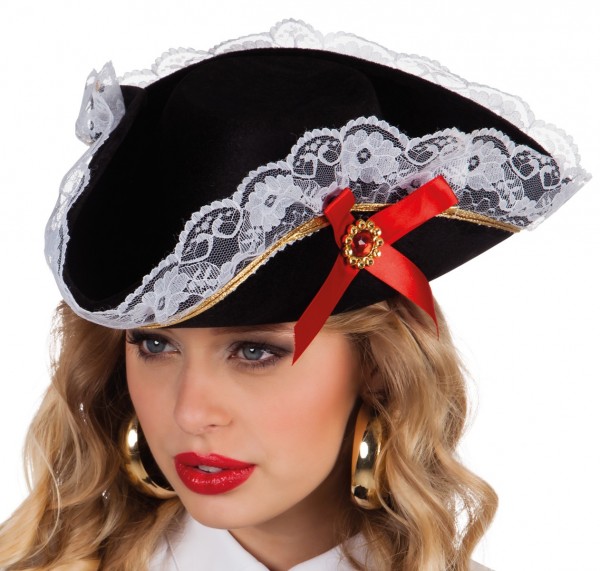 Aufwendiger Piratenhut Mit Spitzenbeatz