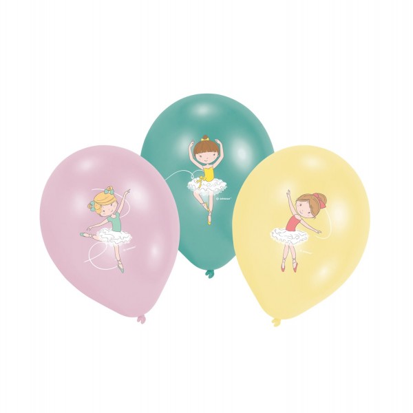 6 Kleine Ballerina Luftballons 28cm