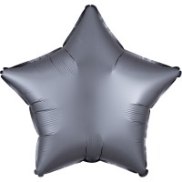 Edler Satin Sternballon graphit 43cm