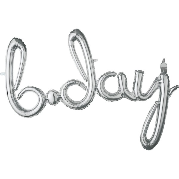 Silberner B-Day Schriftzug 93cm