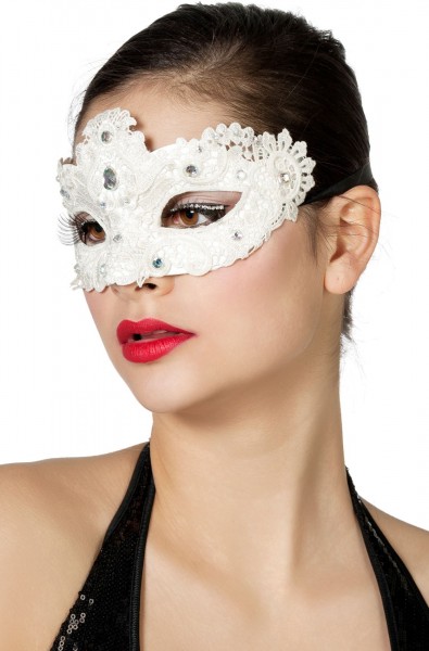 Weiße Spitzen Maske