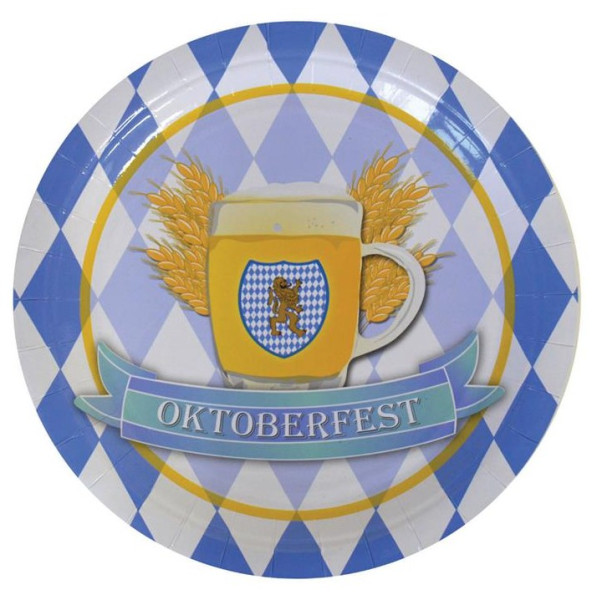 8 Bayrische Oktoberfest Pappteller