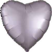 Edler Satin Herzballon mauve 43cm