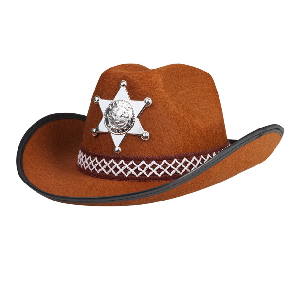 Sheriff Cowboyhut Braun Für Kinder