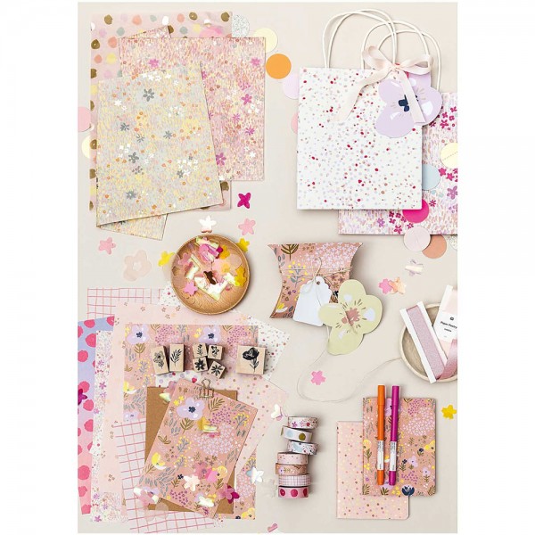 Paper Patch Papierbogen Punkte rosa 30x42cm 3