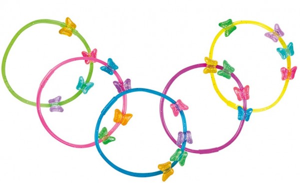 Schmetterlings Armbänder 5er-Set Bunt Gemischt