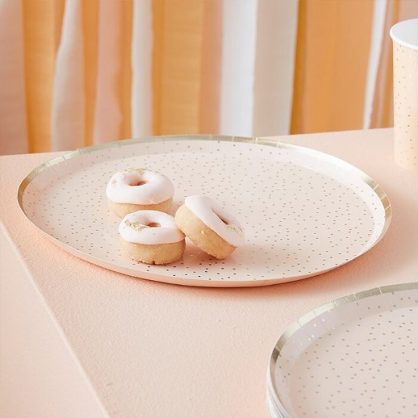 8 Goldene Partymix Pappteller 24cm 2