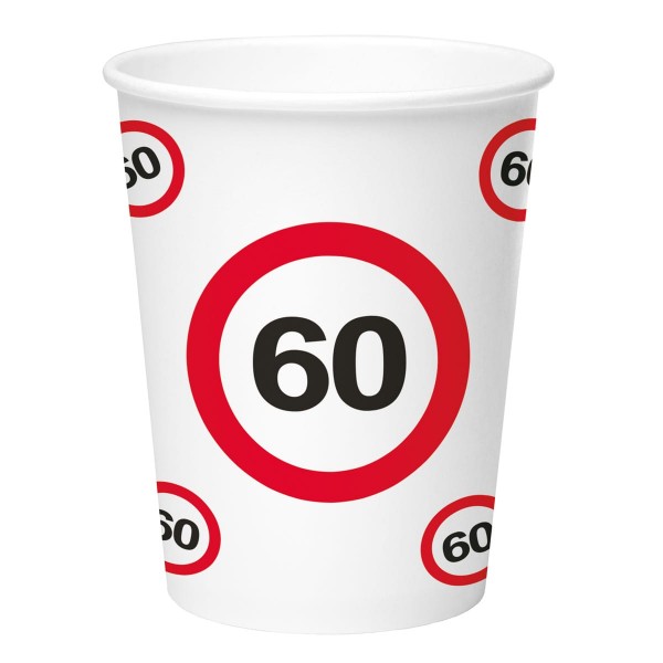8 Verkehrsschild 60 Pappbecher 350ml