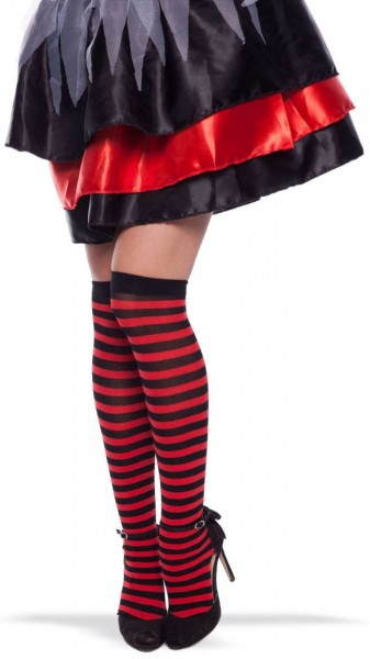 Geringelte Overknees Rot