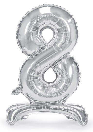 Silver 8 stehender Folienballon 70cm