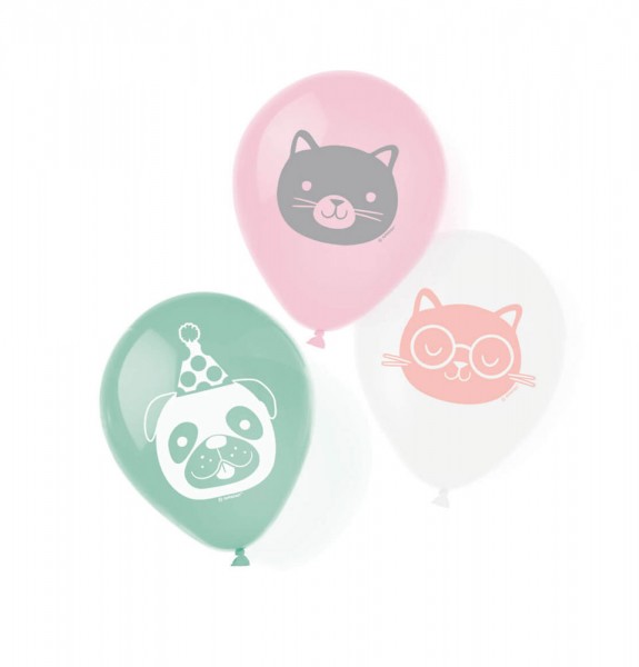 6 Happy Animals Luftballons 23cm