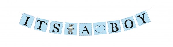 Girlande Sweet Donkey blau 160cm
