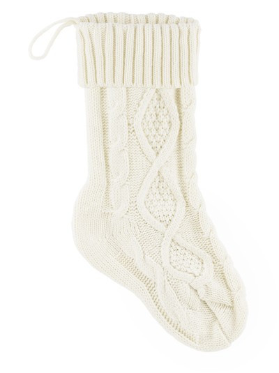 Weißer Geschenk Strickstrumpf 15,5 x 34cm