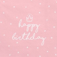 20 My Birthday Servietten rosa 33cm