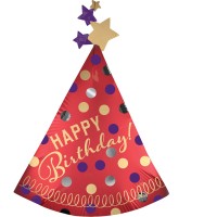 Birthday Star Partyhut Folienballon