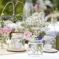 4 Landliebe Hochzeit Windlichter 21cm