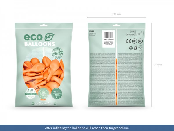 100 Eco Pastell Ballons pfirsich 26cm 2