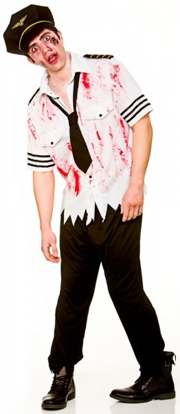 Zombie Halloween Pilotenanzug Schwarz