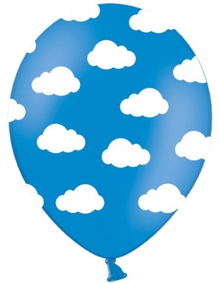 6 Little Plane Luftballons blau 30cm