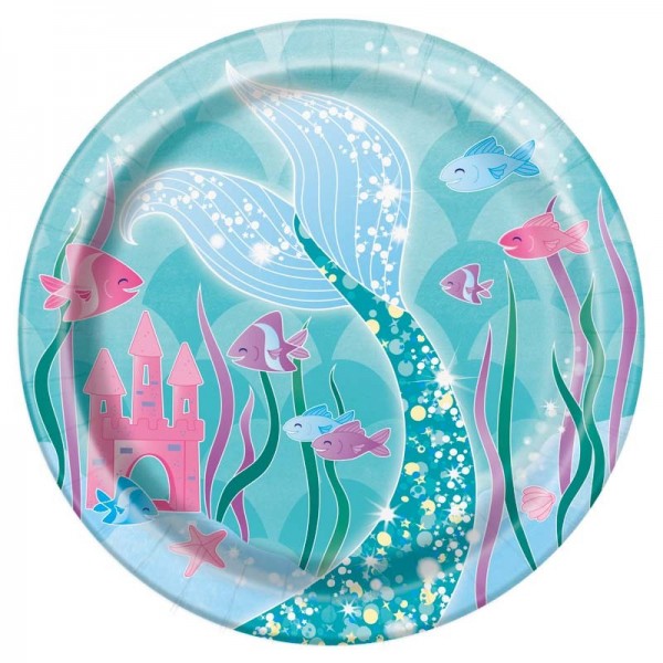 8 Zauberhafte Meerjungfrau Sirena Pappteller 18cm