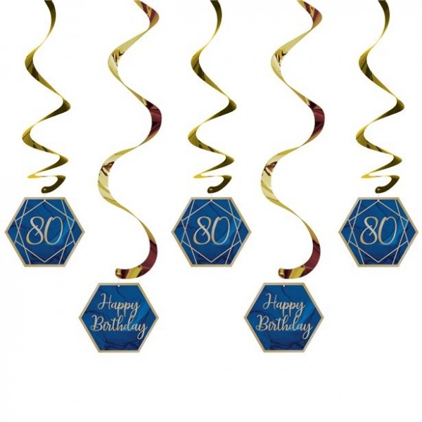 5 Luxurious 80th Birthday Spiral Hänger