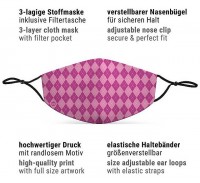 Vorschau: Rosa karierte Mund-Nase-Maske