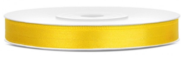 25m Satin Geschenkband gelb 6mm breit