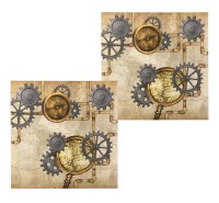 12 Steampunk Servietten Deluxe 33 x 33 cm