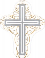Folienballon Golden Cross 71 x 58cm