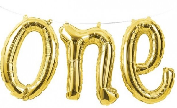 Babys First Birthday Folienballon one gold 30cm