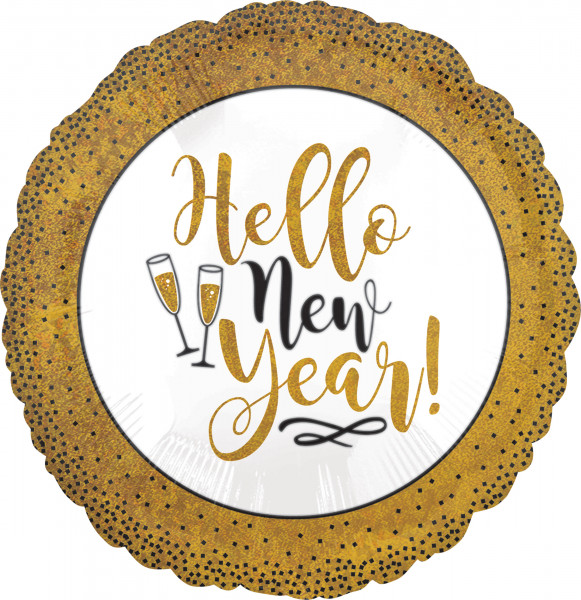 Hello New Year Folienballon 43cm