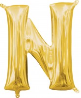 Mini Folienballon Buchstabe N gold 35cm