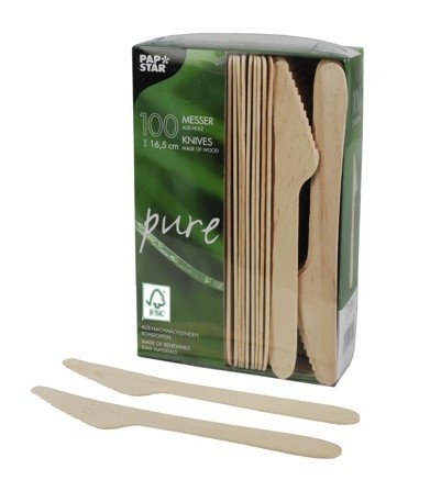 100 FSC Holz Messer Alceste 16,5cm