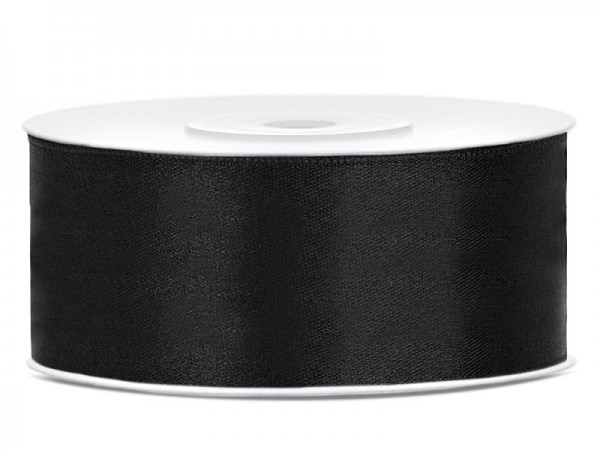 25m Satin Band schwarz 25mm breit