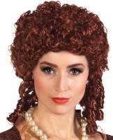 Rokoko Locken Damenperücke Braun-Rötlich