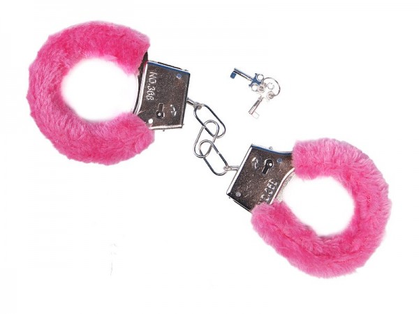 Plüsch-Handschellen feurig Rosa