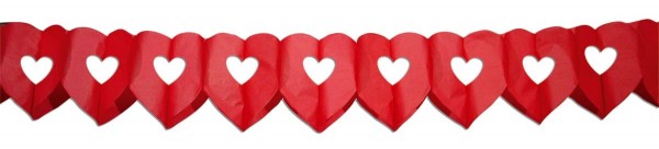 Rote Papiergirlande Big love 6m