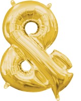 Mini Folienballon &-Zeichen gold 35cm