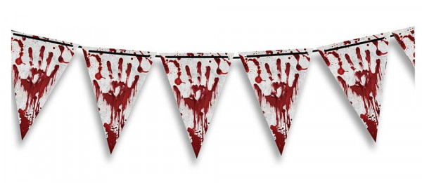 Blutige Hände Halloween Wimpelkette 3m