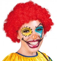 Afro Clownsperücke rot