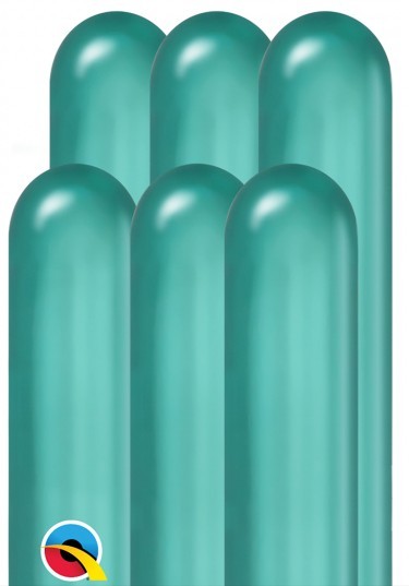 100 Metallic Modellierballons grün 1,5m