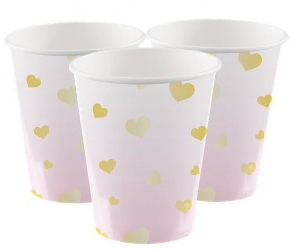 8 Royal First Birthday Pappbecher rosa 250ml