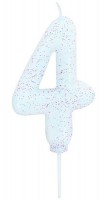 Zahl 4 Tortenkerze glitzernd 7cm