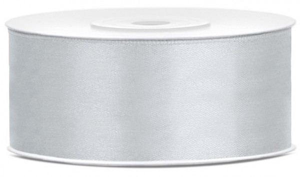 25m Satin Geschenkband silber 25mm breit