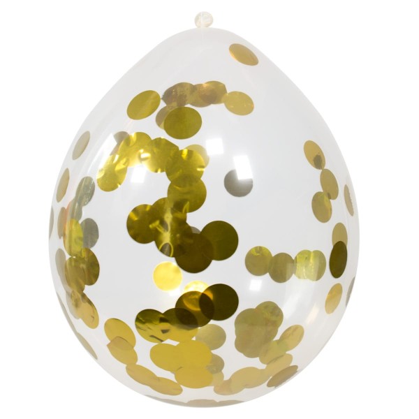 4 Gold Konfetti Luftballons 30cm