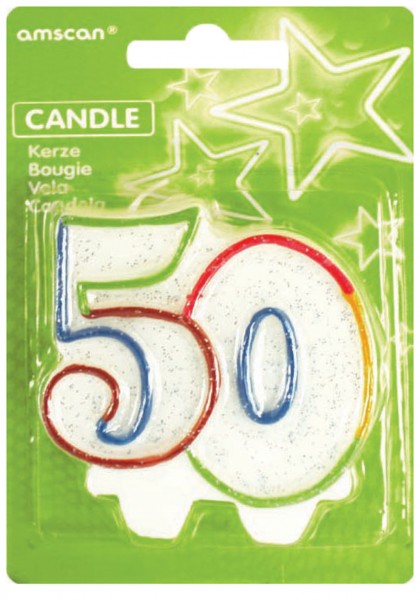 50.Geburtstag Tortenkerze Colourful Birthday Party